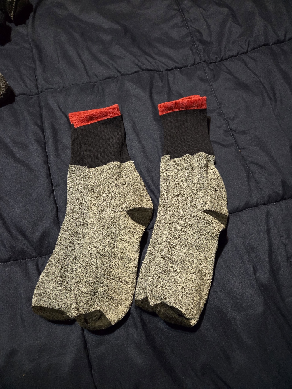 Men's Crew Socks with Red Cuff - Comfortable Everyday Wear